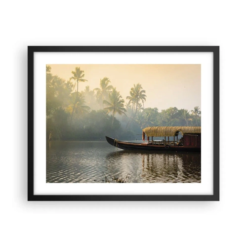 Poster in black frame - House on the River - 50x40 cm