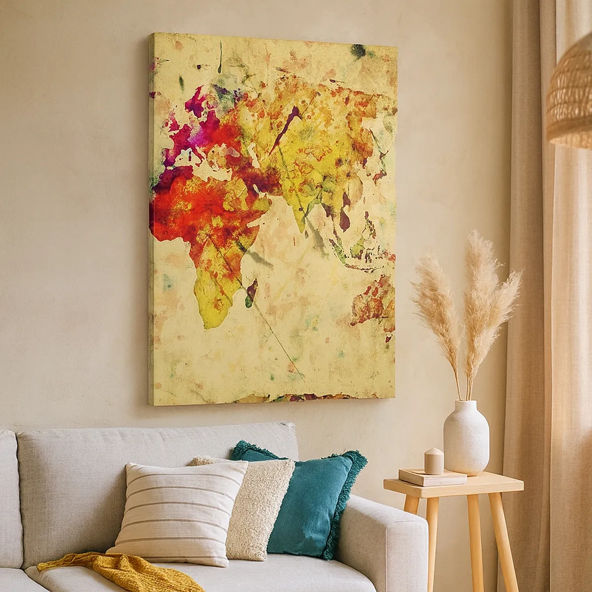 Canvas picture - Life as a Colourful World Map - 50x70 cm