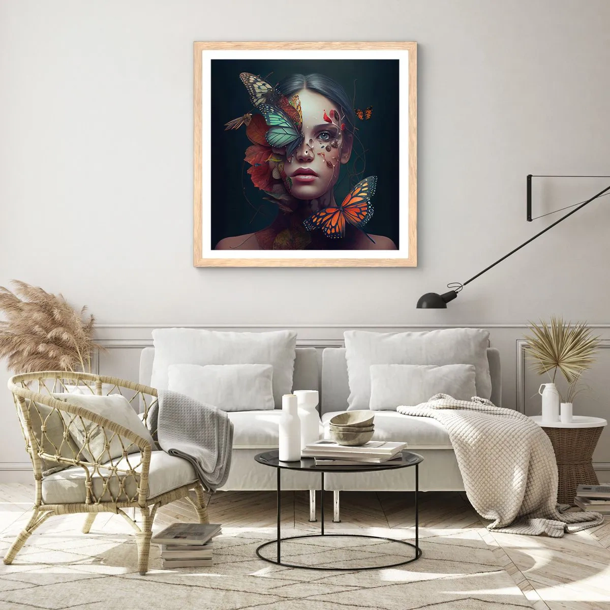 Poster in light oak frame - Wonderful Metamorphosis - 50x50 cm