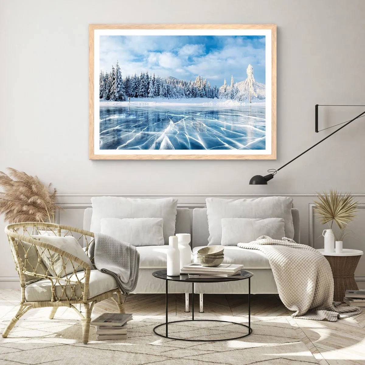 Poster in light oak frame - Dazling and Crystalline View - 70x50 cm