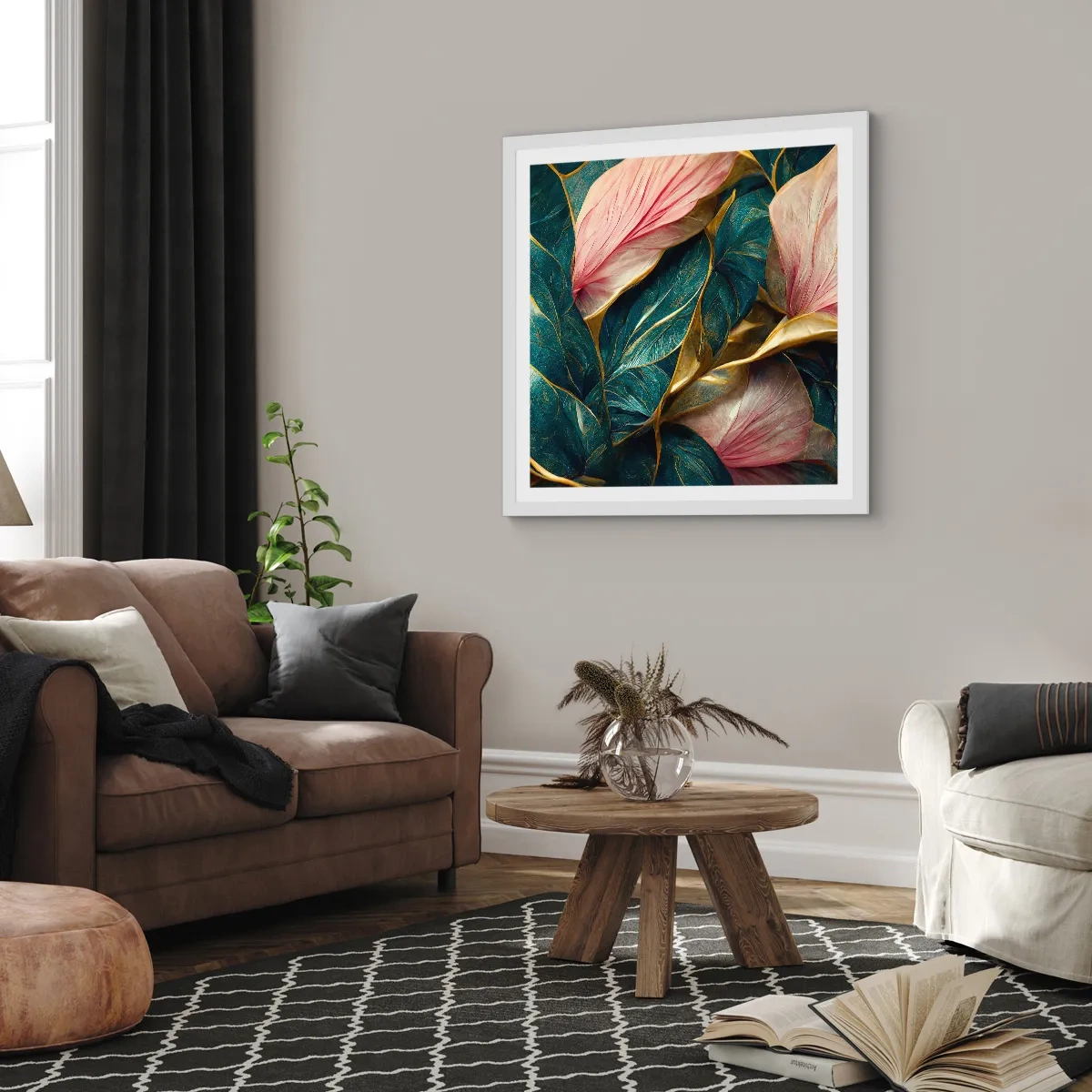 Poster in white frmae - Natural Elegance and Style - 30x30 cm