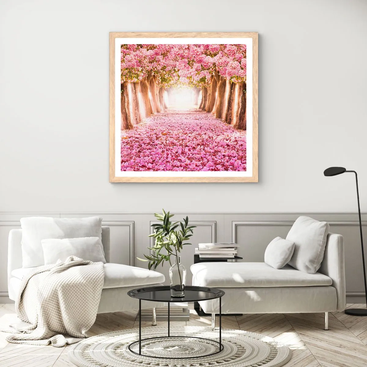 Poster in light oak frame - Way to Heaven - 60x60 cm