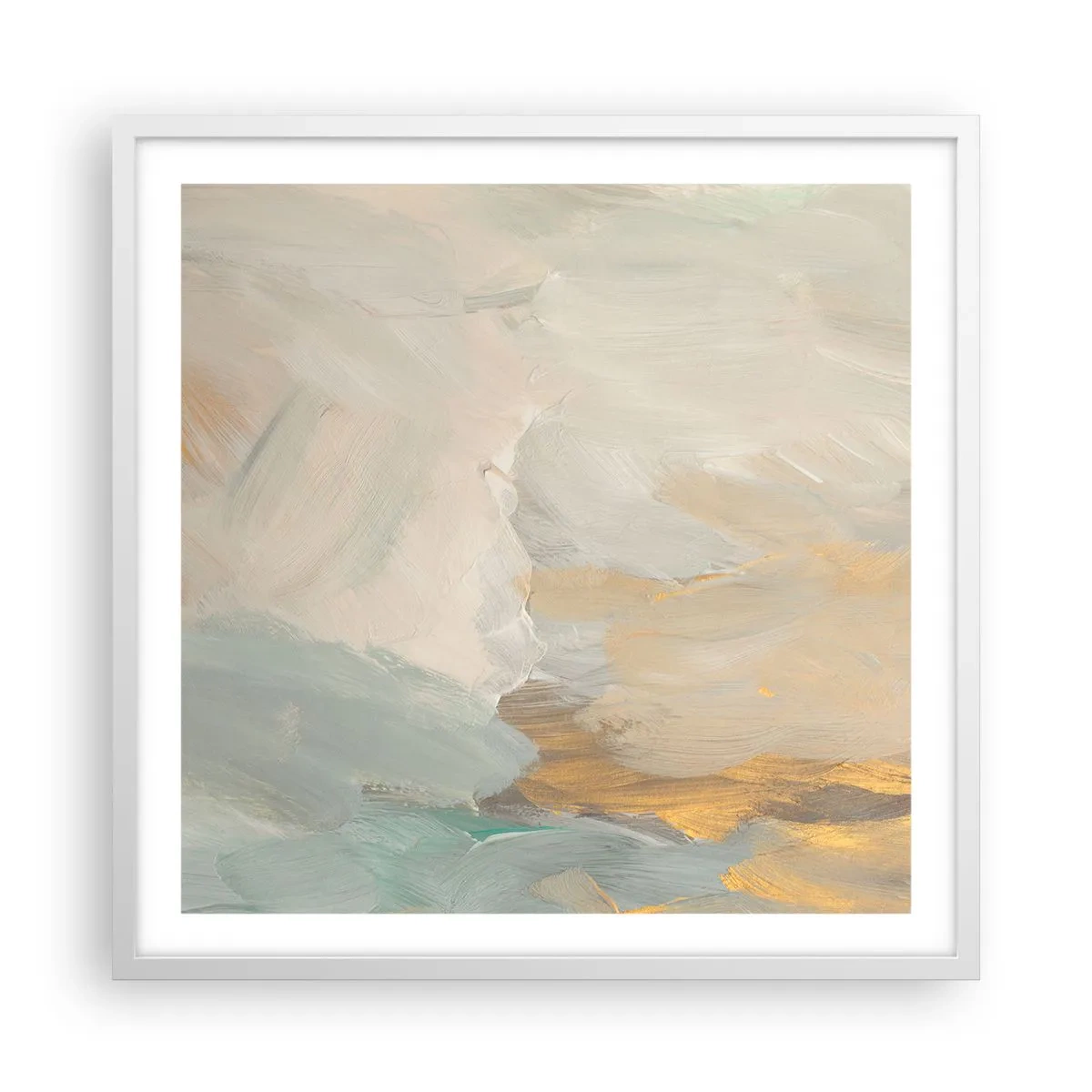 Poster in white frmae - Abstract: Land of Gentleness - 60x60 cm