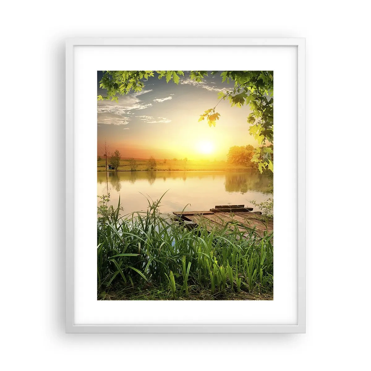 Poster in white frmae - Landscape in a Green Frame - 40x50 cm