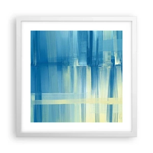 Poster in white frmae - Composition In Turquoise - 40x40 cm