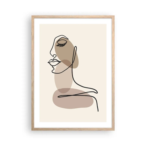 Poster in light oak frame - Certain Line of Beauty - 50x70 cm