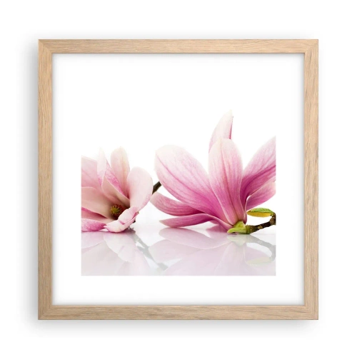 Poster in light oak frame - Delicate Like a Spring Breeze - 30x30 cm