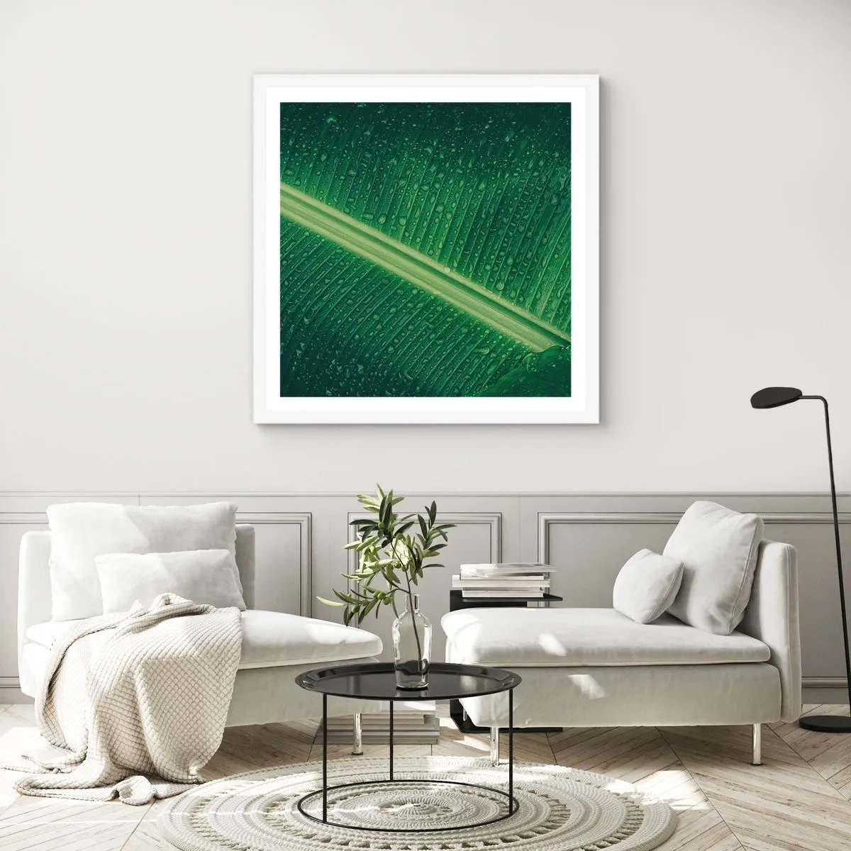 Poster in white frmae - Structure of Green - 60x60 cm