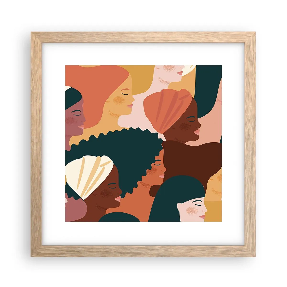 Poster in light oak frame - Pure Womanhood - 30x30 cm
