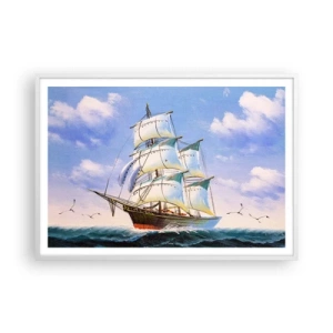Poster in white frmae - Proudly with Wind - 100x70 cm
