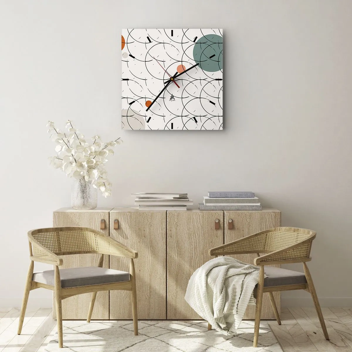 Wall clock - Clock on glass - In the Spirit of Pop-art - 40x40 cm