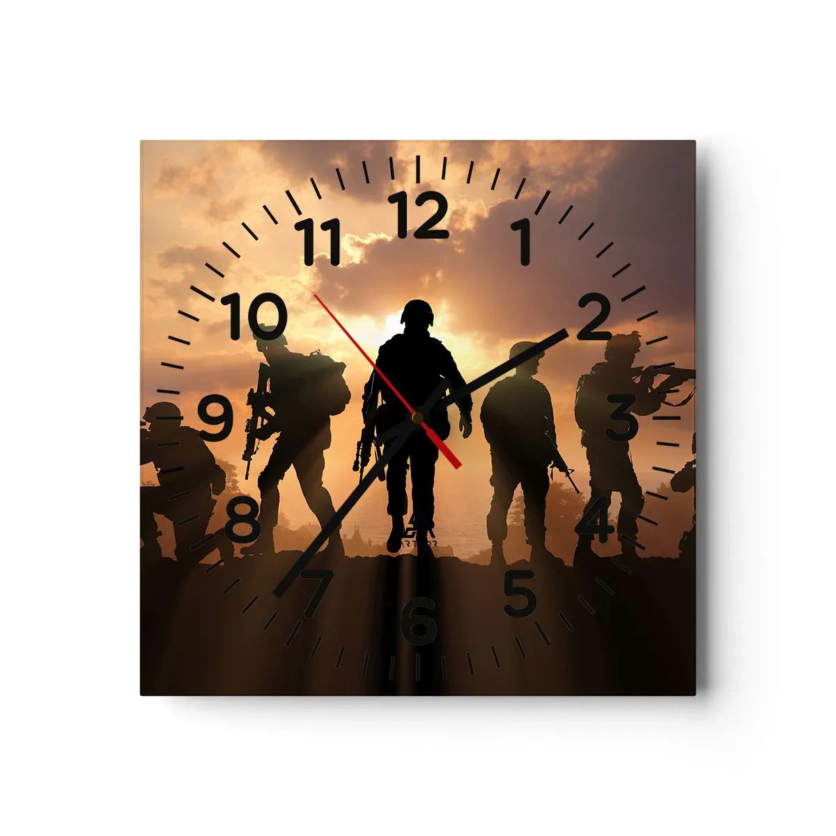 Wall clock - Clock on glass - Brothers In Arms - 30x30 cm