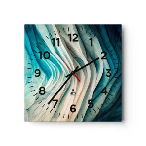 Wall clock - Clock on glass - Blue Insatiability - 40x40 cm