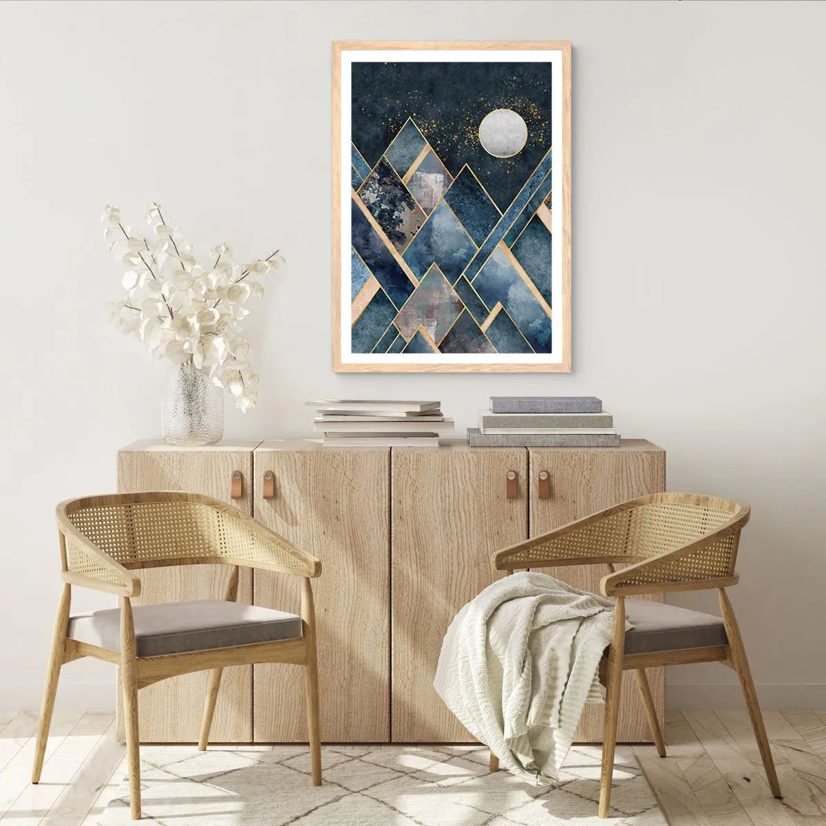 Poster in light oak frame - Geometrical Landscape - 61x91 cm