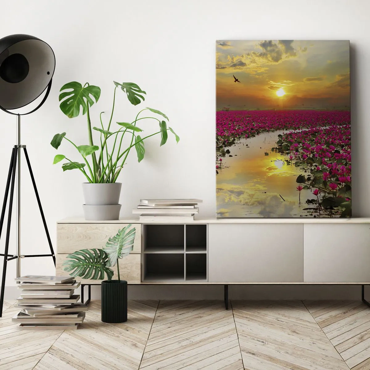 Canvas picture - Secret Life of a Lake - 55x100 cm