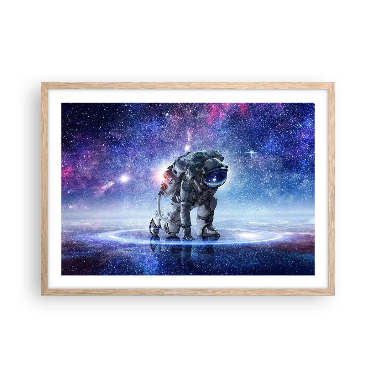 Poster in light oak frame - Starry Night above Me - 70x50 cm