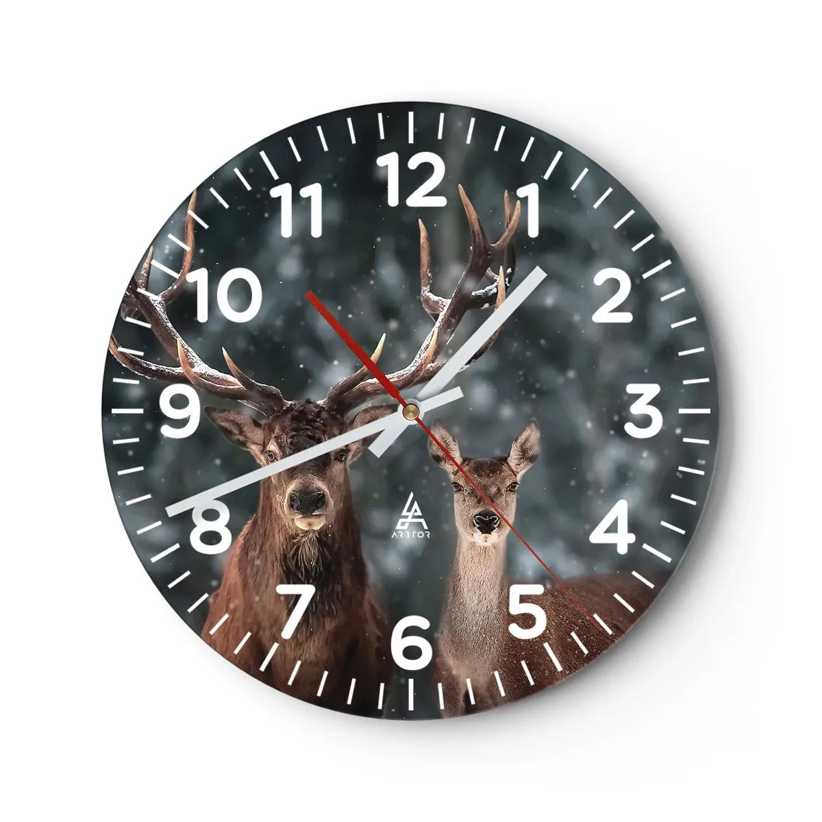 Wall clock - Clock on glass - Master of the Forest with His Wife - 30x30 cm