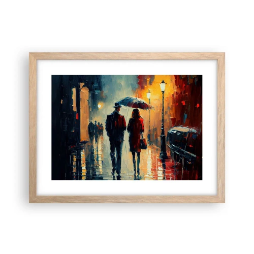 Poster in light oak frame - Urban Love Story - 40x30 cm