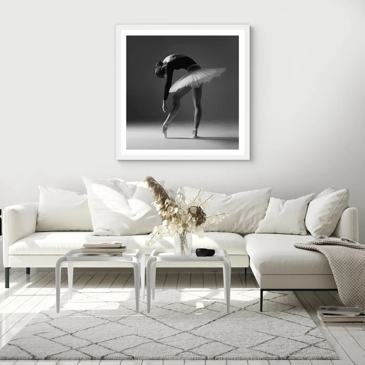 Poster in white frmae - Belle Ballet Dancer - 60x60 cm