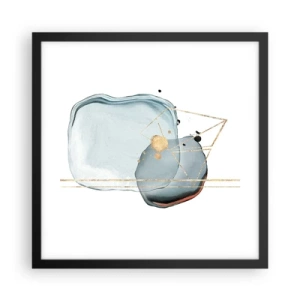 Poster in black frame - Study of a Raindrop - 40x40 cm