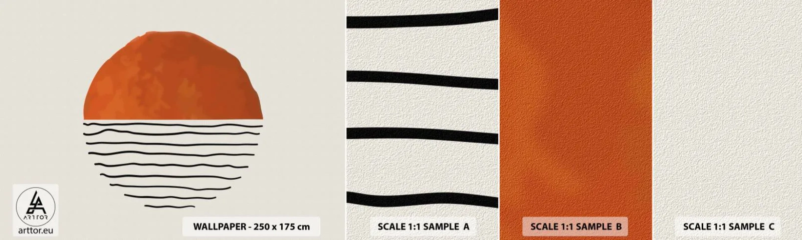 Photo Wallpaper Sample Self-Adhesive Deluxe Sticker - In Japanese Style - Abstraction, Piece, Minimalism - 100x30 cm