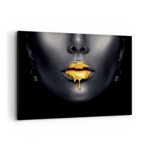 Canvas picture - Golden Lips - 100x70 cm