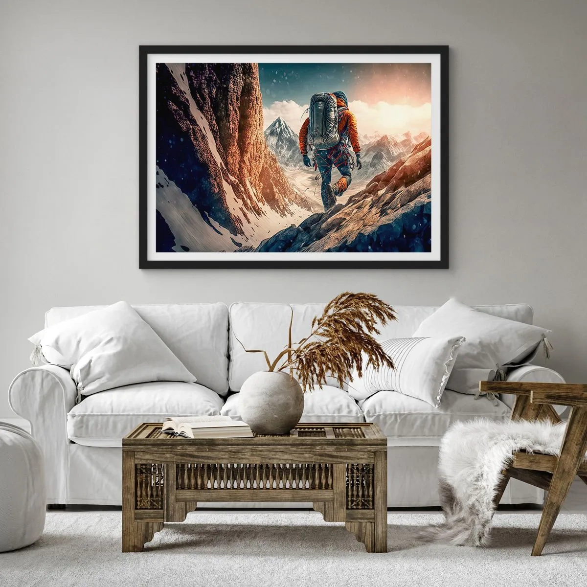 Poster in black frame - Lonely Warrior - 70x50 cm