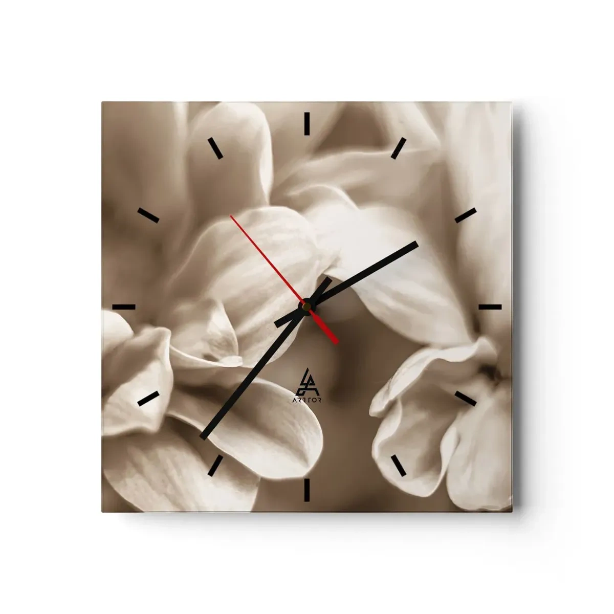 Wall clock - Clock on glass - Soft as a Smile - 30x30 cm