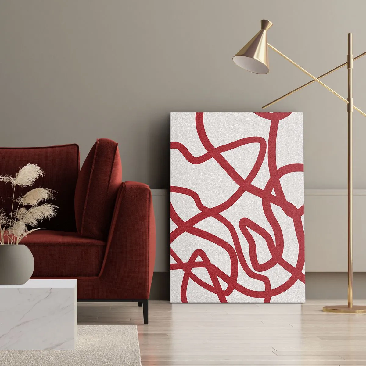 Canvas picture - Red on White - 70x100 cm
