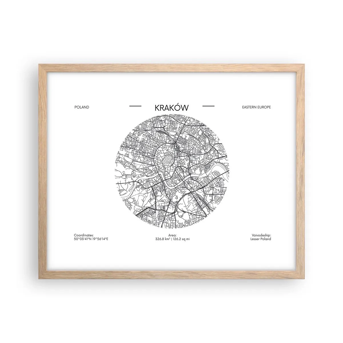 Poster in light oak frame - Anatomy of Crocow - 50x40 cm
