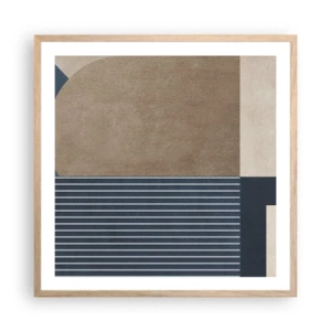 Poster in light oak frame - Composition of Simplicity and Curvature - 60x60 cm