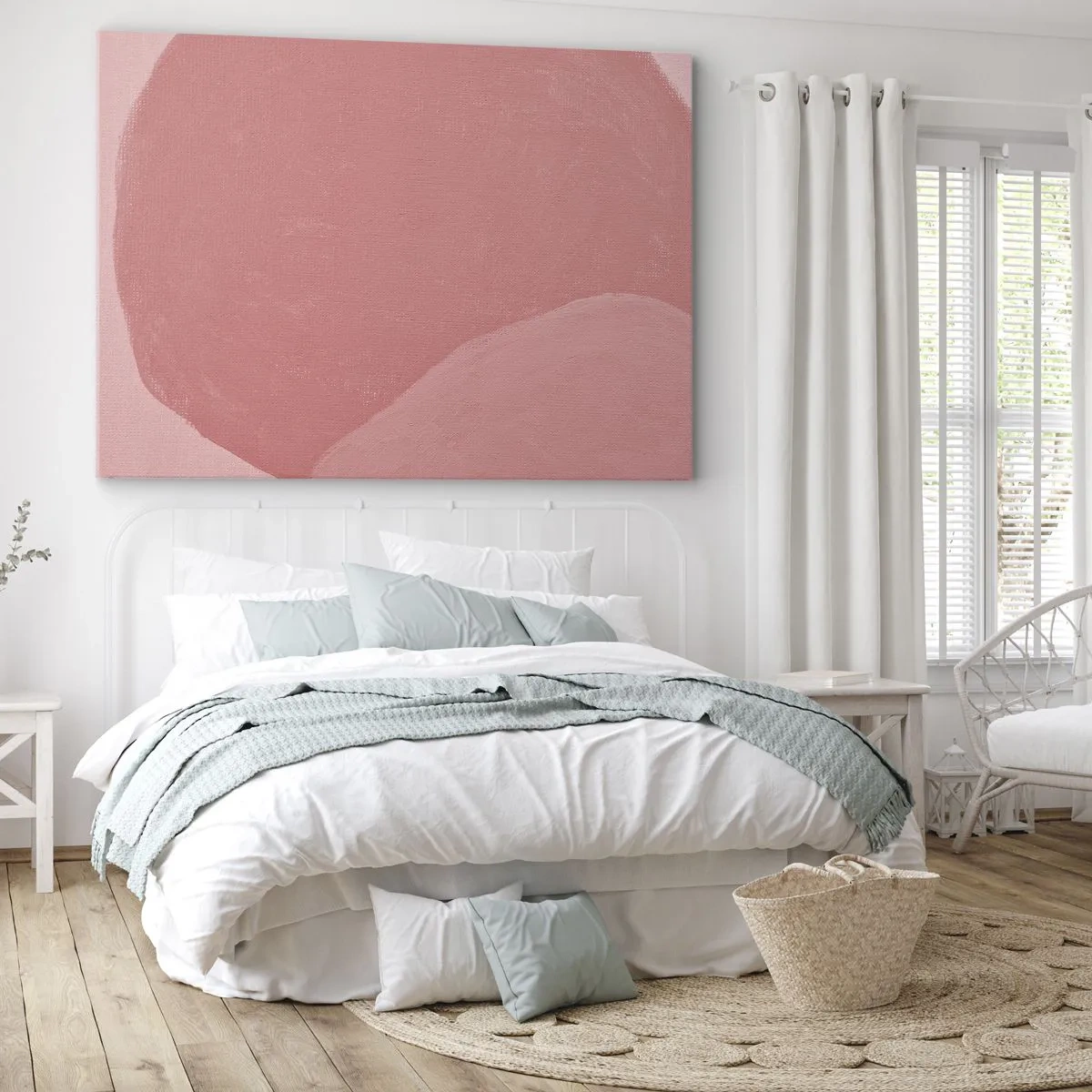 Canvas picture - Delicate abstraction in shades of pink, organic forms and minimalism - 70x50cm - Organic Composition In Pink - Modern wall decoration for the living room and bedroom ARTTOR
