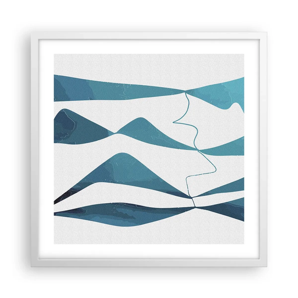 Poster in white frmae - Abstract: Turquoise Relation - 50x50 cm