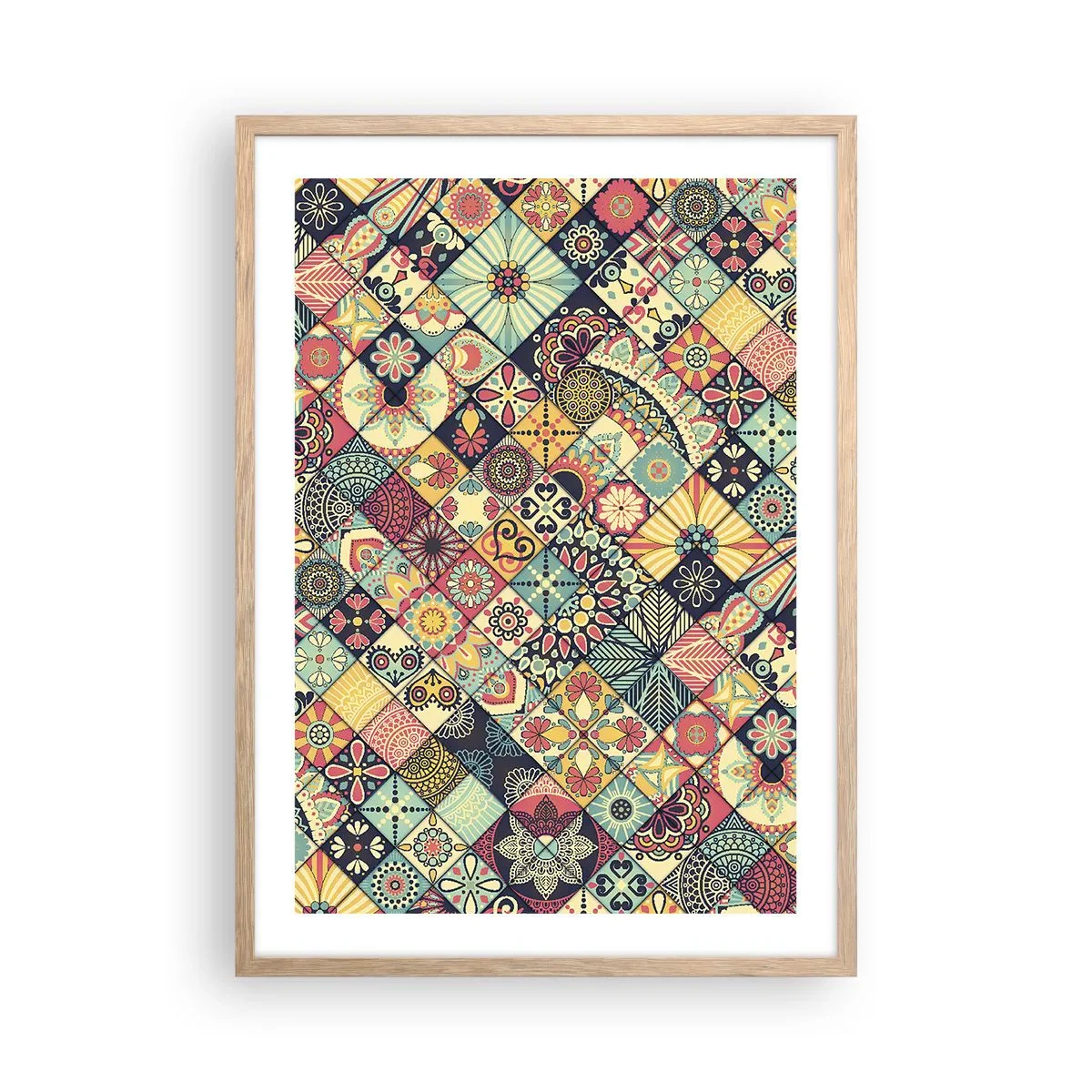 Poster in light oak frame - Moroccan Style - 50x70 cm