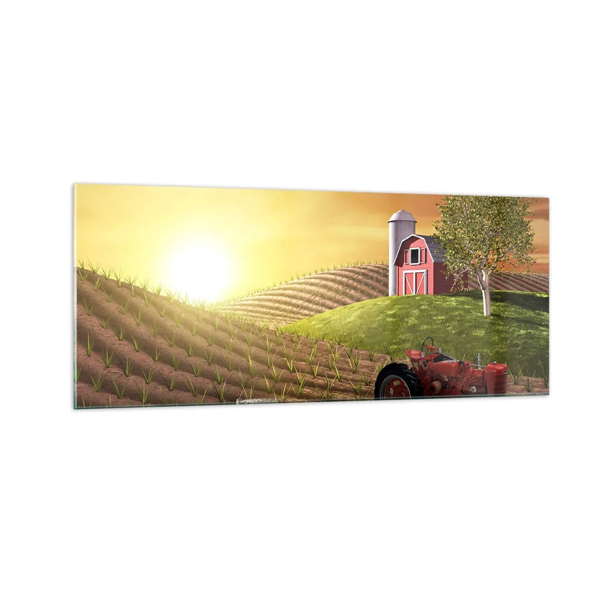 Glass picture - Farm Straight from a Tale - 100x40 cm