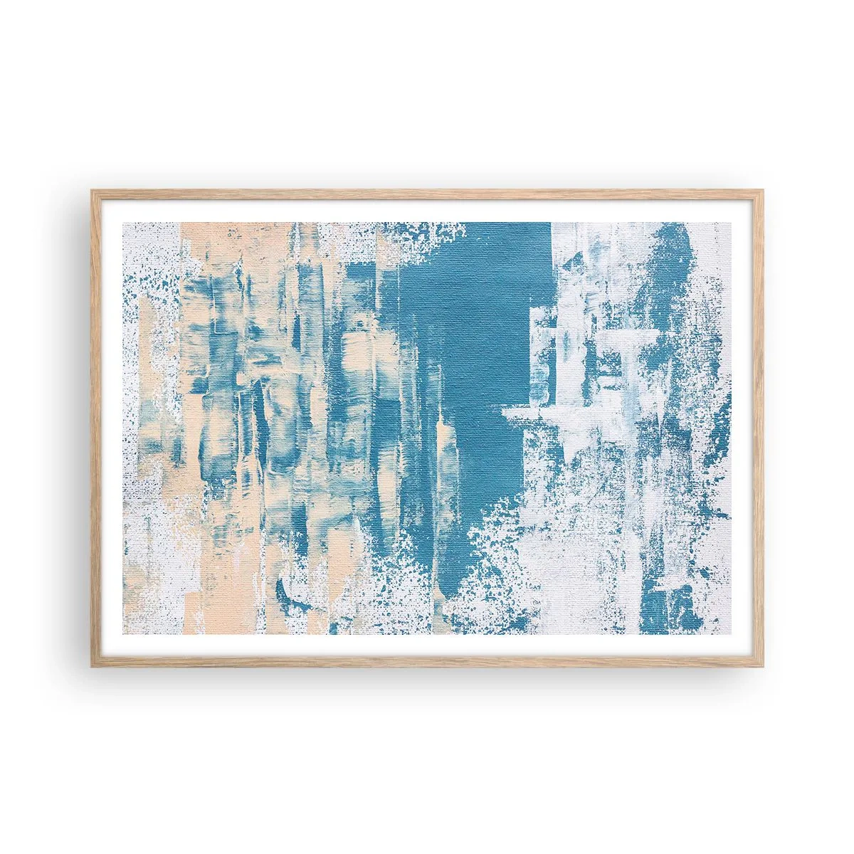 Poster in light oak frame - Through an Icicle - 100x70 cm