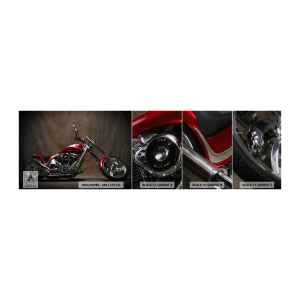 Photo Wallpaper Sample Premium Sand - Red and Silver Beauty - Motorbike, Chopper, Automotive - 100x30 cm