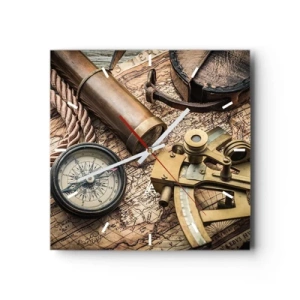 Wall clock - Clock on glass - Show the Way - 30x30 cm