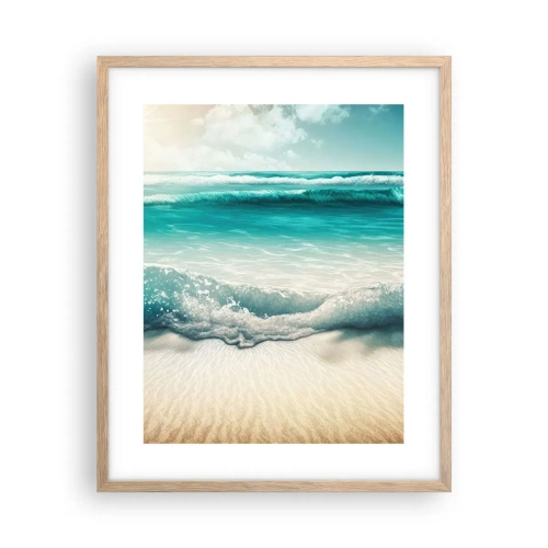 Poster in light oak frame - Calm of the Ocean - 40x50 cm