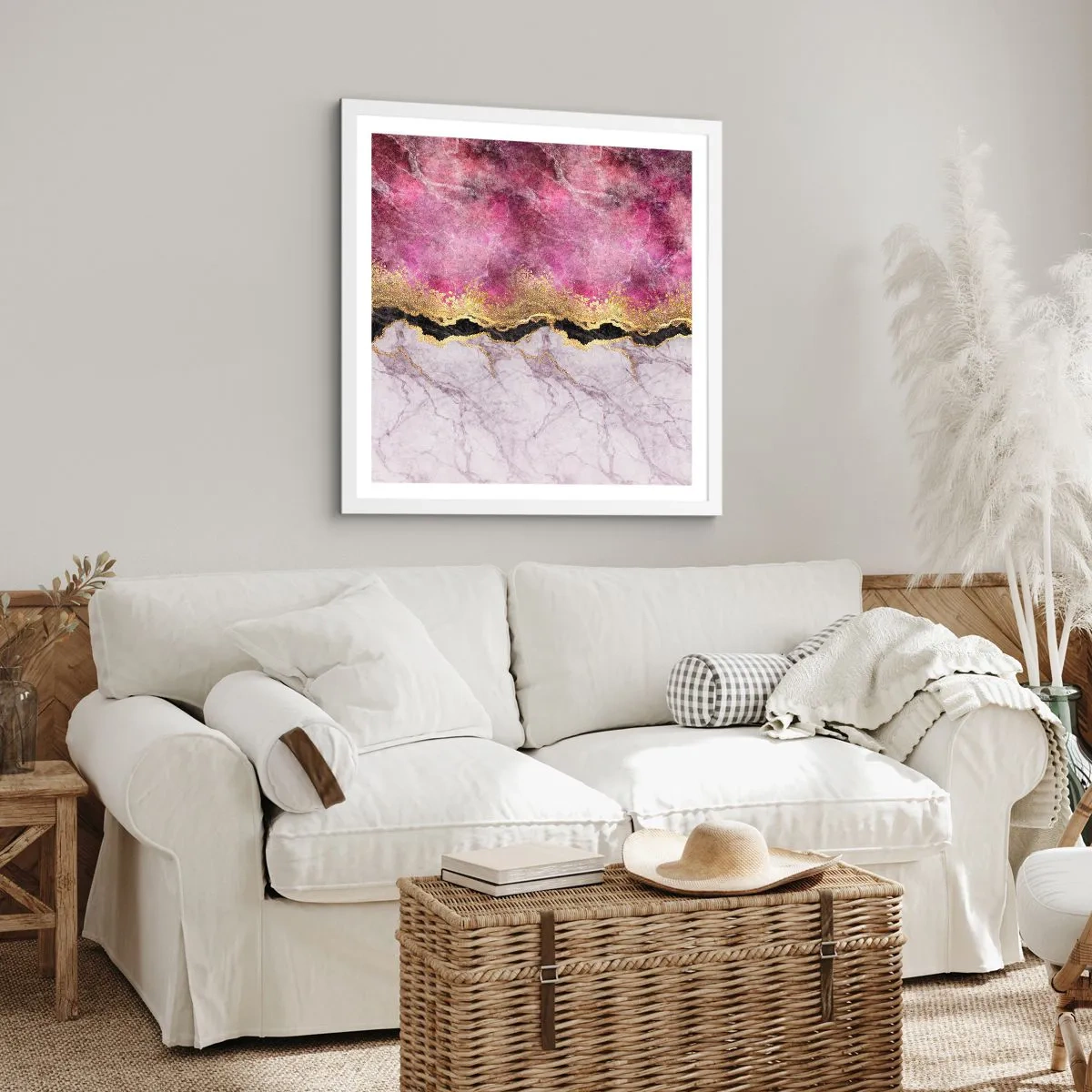 Poster in white frmae - On the Border - 60x60 cm
