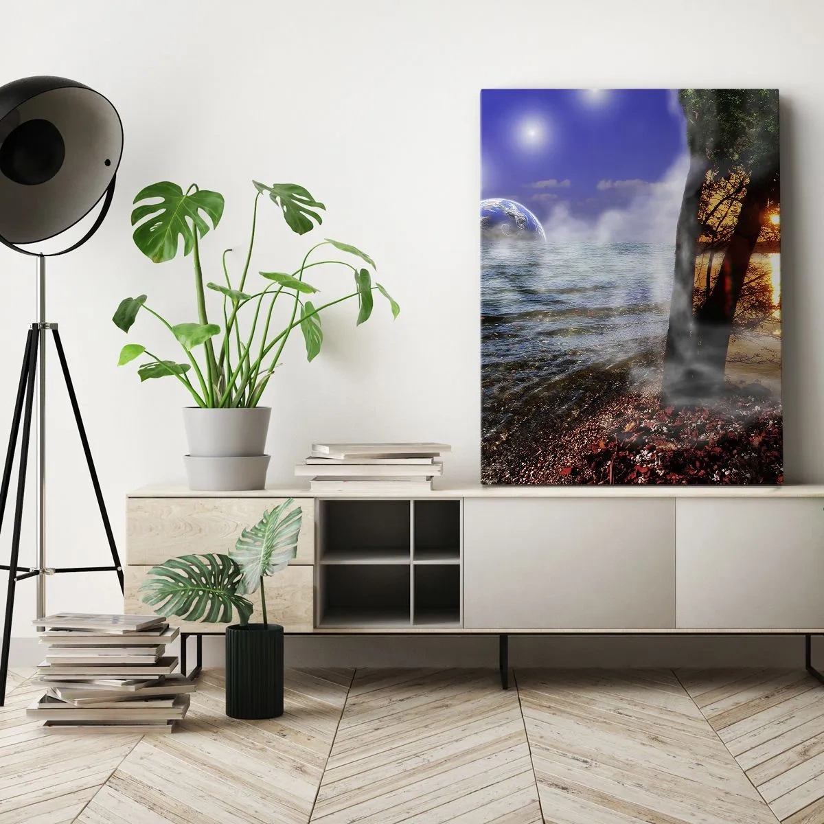 Canvas picture - Surrealistic Landscape - Unity of Nature - 55x100 cm