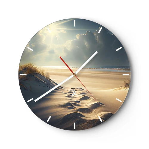 Wall clock - Clock on glass - Calming Landscape - 40x40 cm