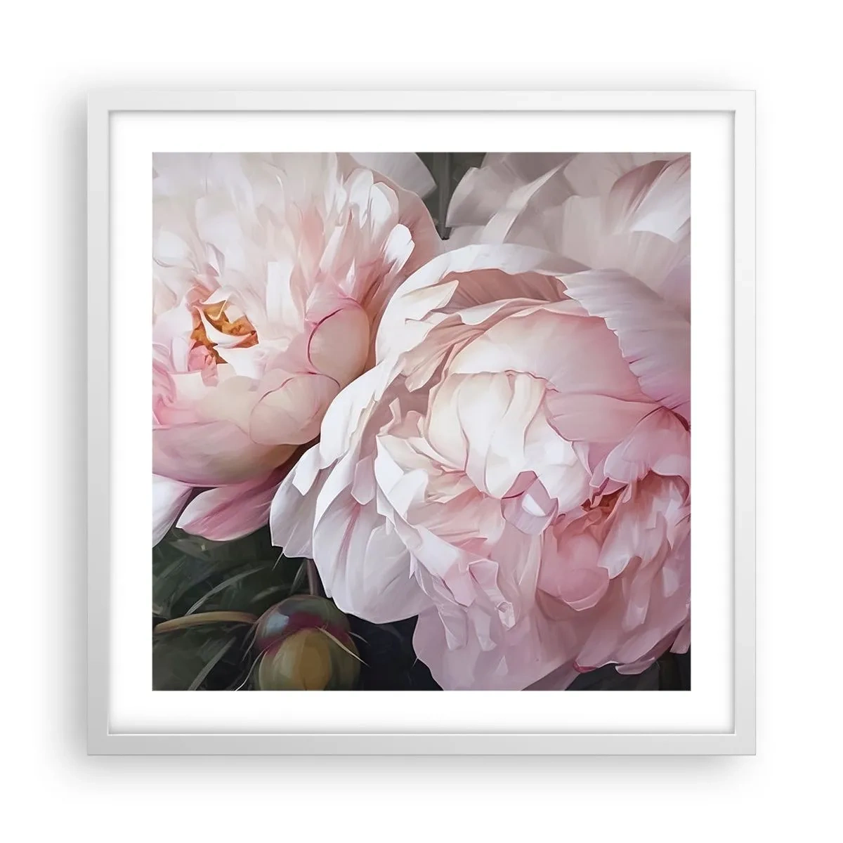 Poster in white frmae - Captured in Full Bloom - 50x50 cm