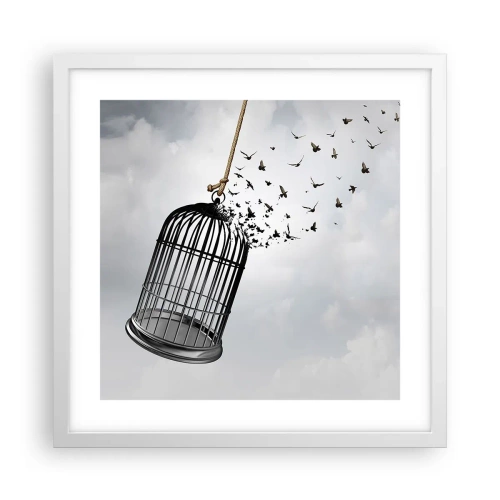 Poster in white frmae - Faith…Hope…Freedom! - 40x40 cm