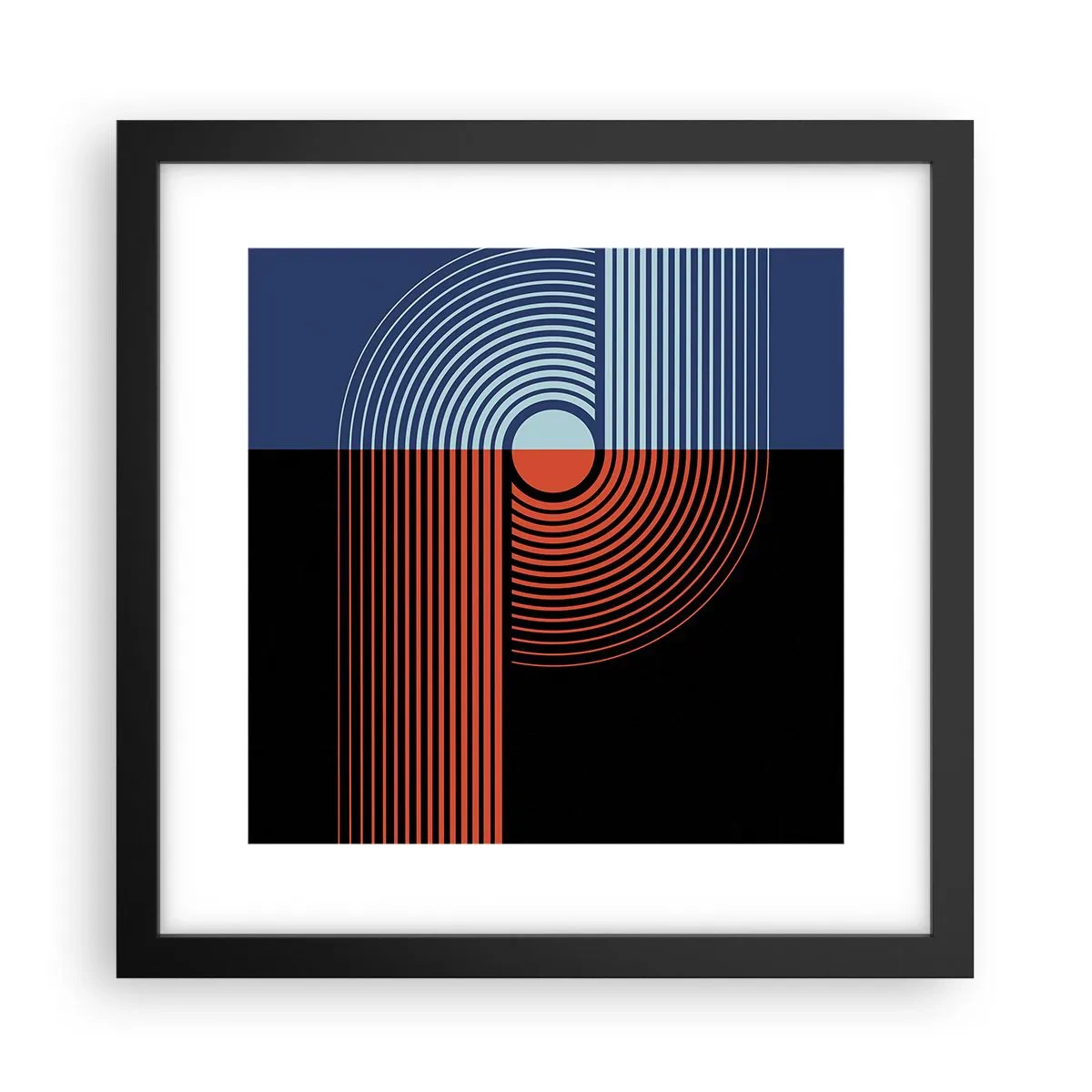 Poster in black frame - In a Geometrical Embrace - 30x30 cm