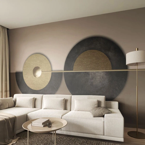 Photo Wallpaper Premium Canvas - Variations on Wheel - Wheels, Abstraction, Art Deco - 300x210 cm