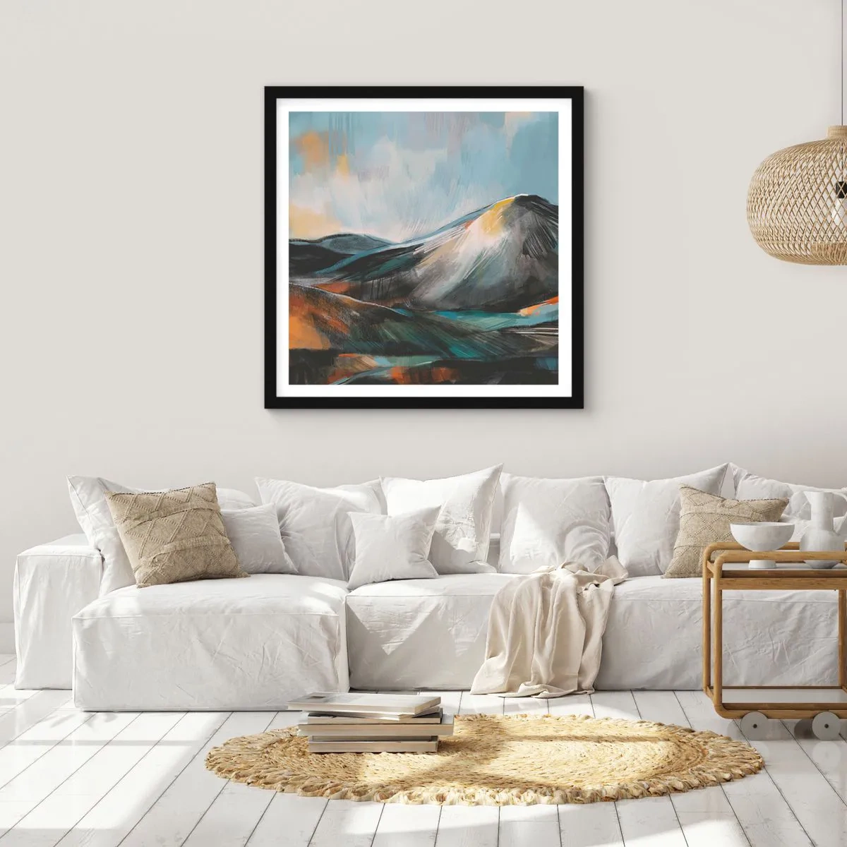 Poster in black frame - Raw and Beautiful - 50x50 cm