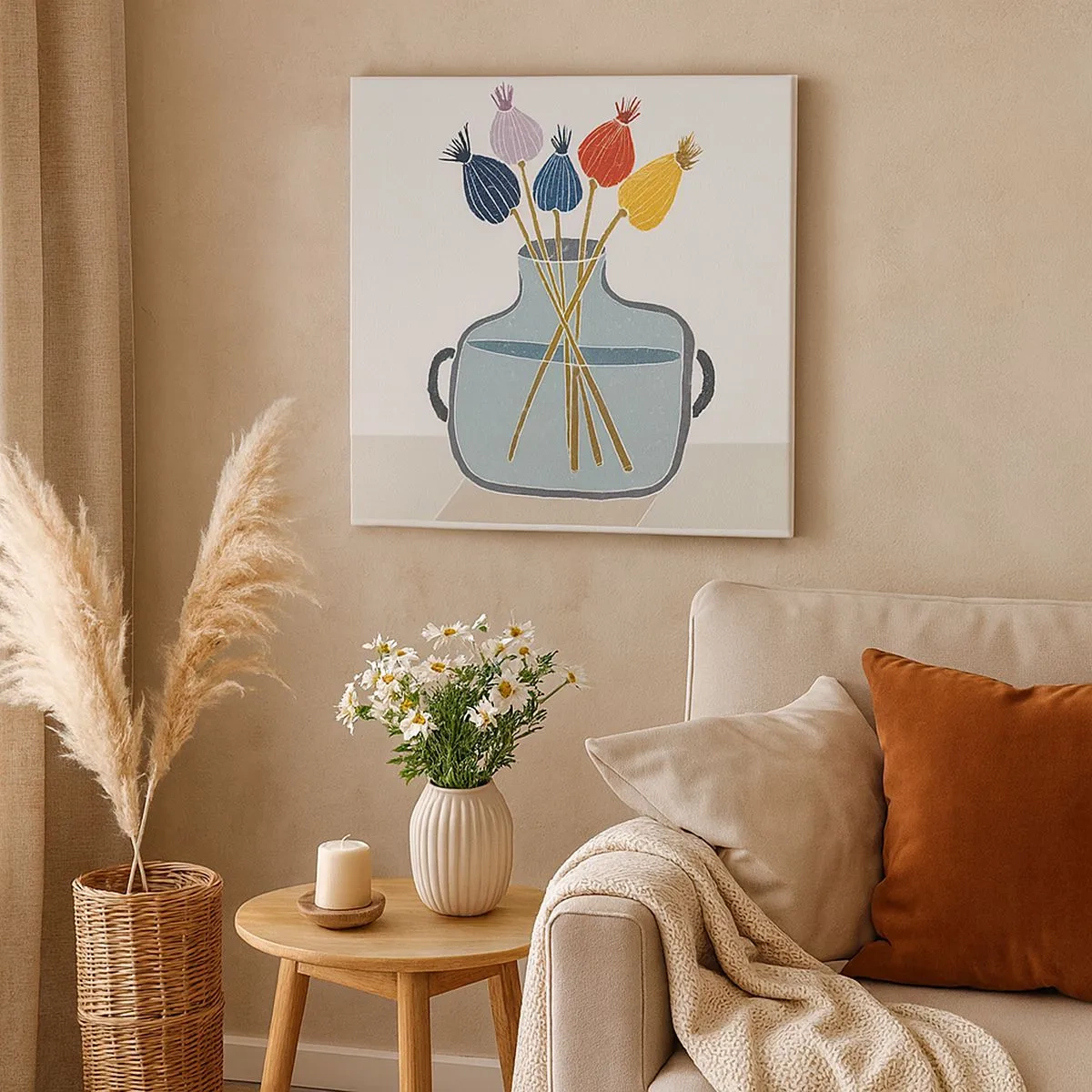 Canvas picture - As Quiet as Poppies - 30x30 cm