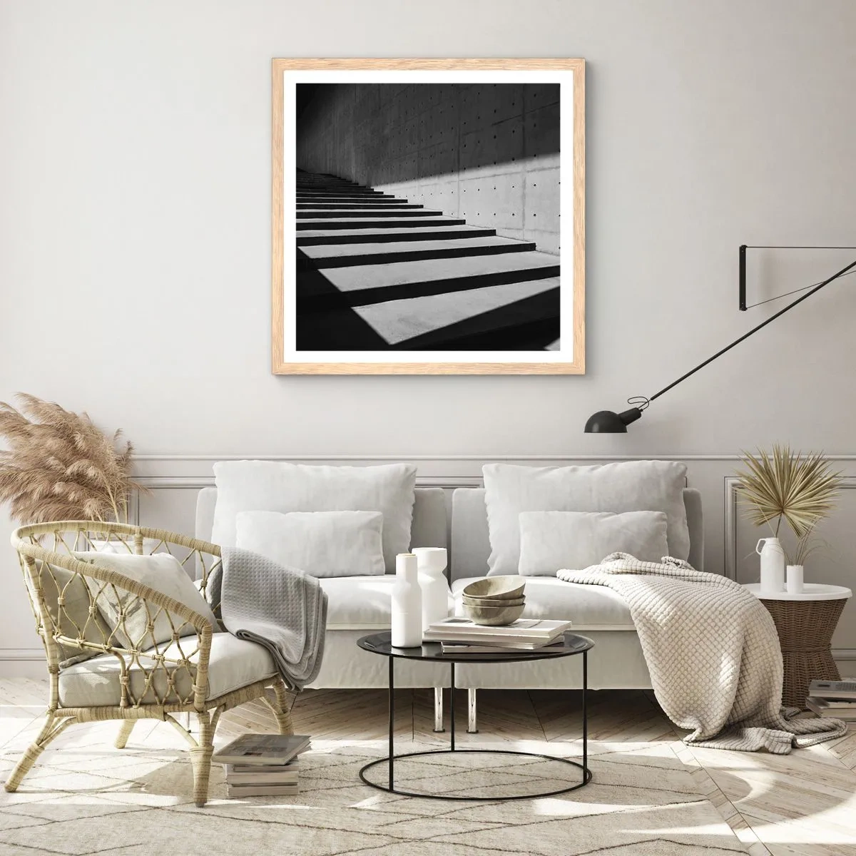 Poster in light oak frame - Raw Beauty of Modernism - 30x30 cm