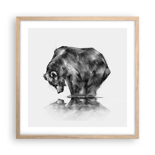 Poster in light oak frame - Nice to See Someone Close - 50x50 cm